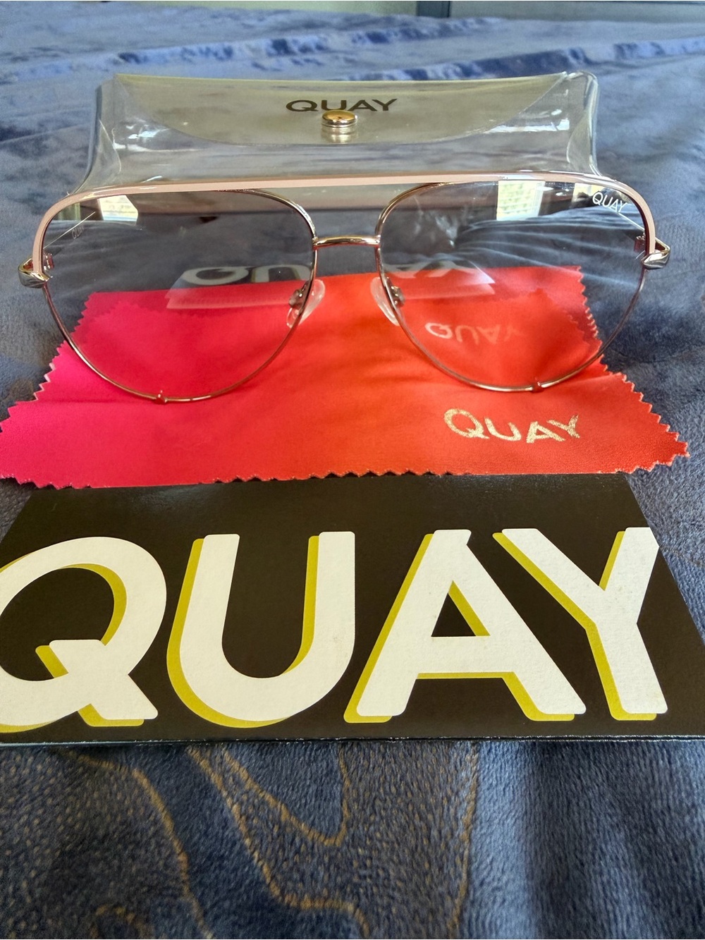 Quay Australia Women’s Aviator Sunglasses in Rose Gold Metal